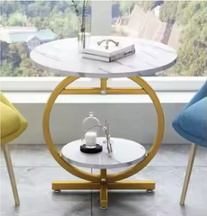 Gueridon en marbre Rond 2 niveaux