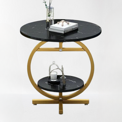 Gueridon en marbre Rond 2 niveaux