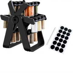 Etagère à Epices en Forme de Grande Roue + 18 pots en verre