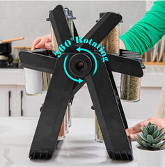 Etagère à Epices en Forme de Grande Roue + 18 pots en verre