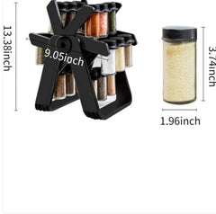 Etagère à Epices en Forme de Grande Roue + 18 pots en verre
