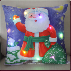 Housse de coussin de Noël avec lumière LED
