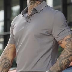 VENETO : POLO INFROISSABLE À COUPE MUSCLÉE