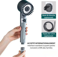 Pommeau de Douche Pressurisé 4 en 1 Réglable Haute Pression et Massage 🚿 - Discoveri